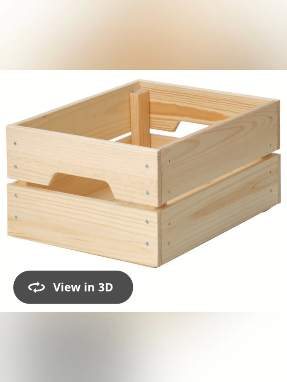 New IKEA Knagglig Pine Slatted Storage Crate - Natural Wood